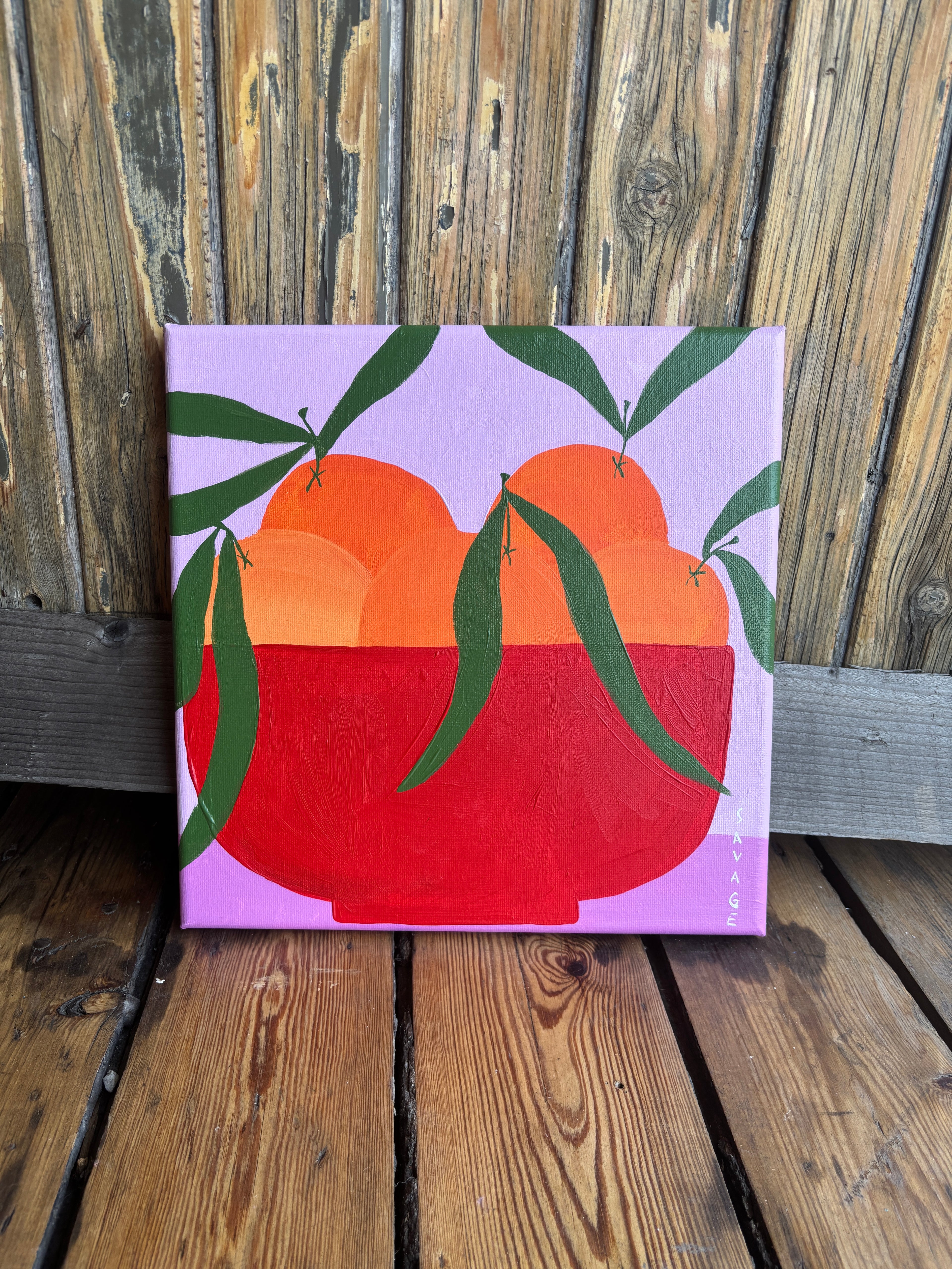 ORANGES ON LILAC